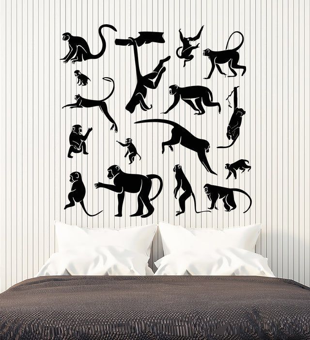 Vinyl Wall Decal Monkey Animals Collection Zoo Child Room Nursery Stickers Mural (g6204)