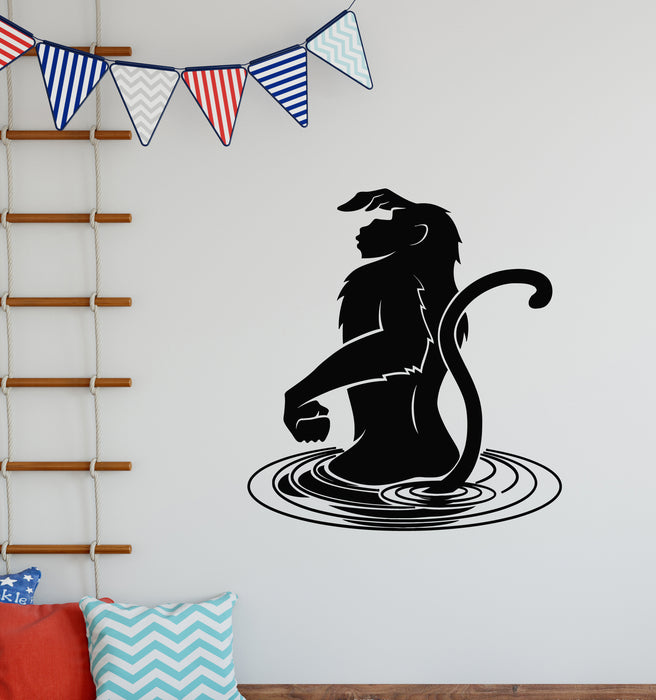 Vinyl Wall Decal Cartoon Monkey Silhouette Children Room Stickers Mural (g6497)