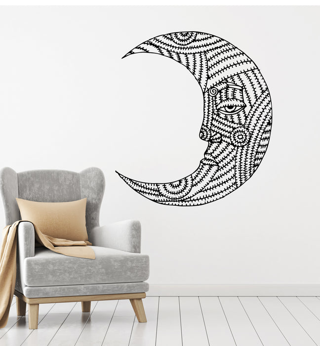 Vinyl Wall Decal Crescent Ornament Abstract Moon Bedroom Decoration Stickers Mural (g407)