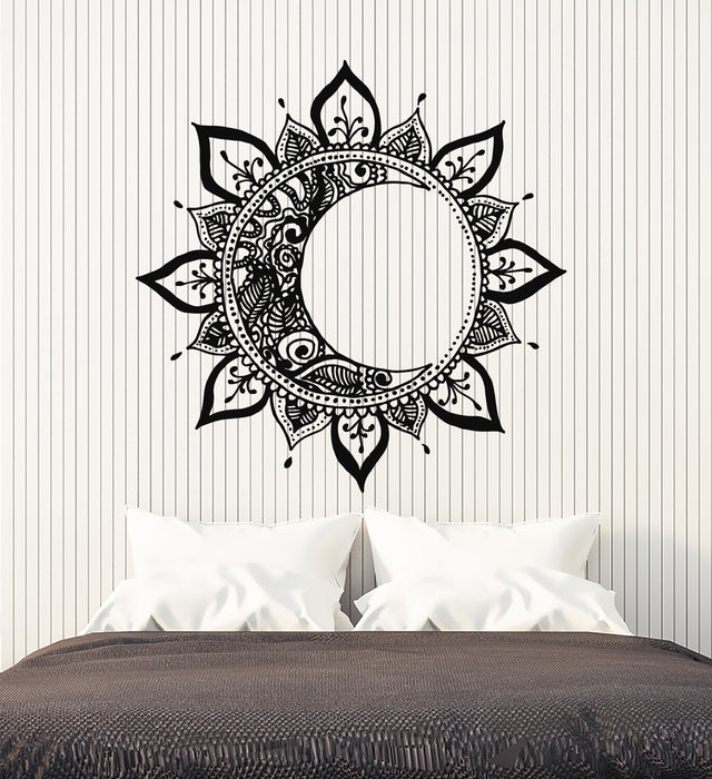 Vinyl Wall Decal Mandala Sun Moon Night Flower Meditation Yoga Bedroom Art Stickers Mural (g2670)