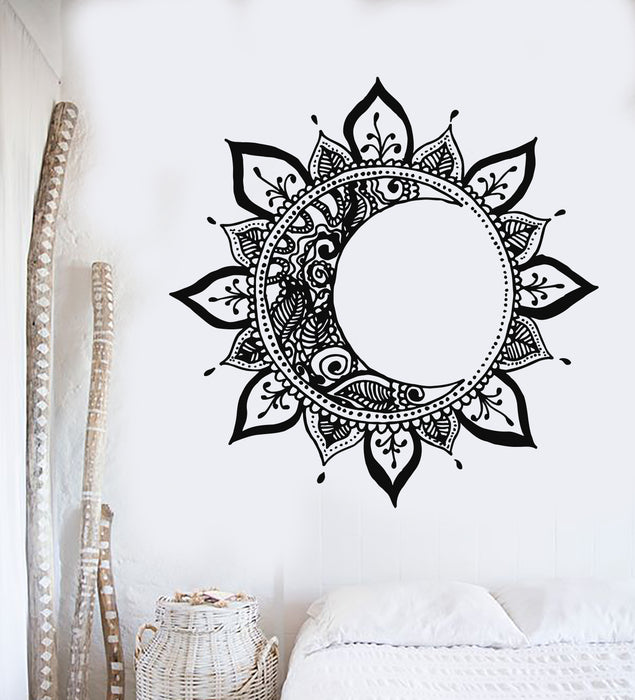 Vinyl Wall Decal Mandala Sun Moon Night Flower Meditation Yoga Bedroom Art Stickers Mural (g2670)