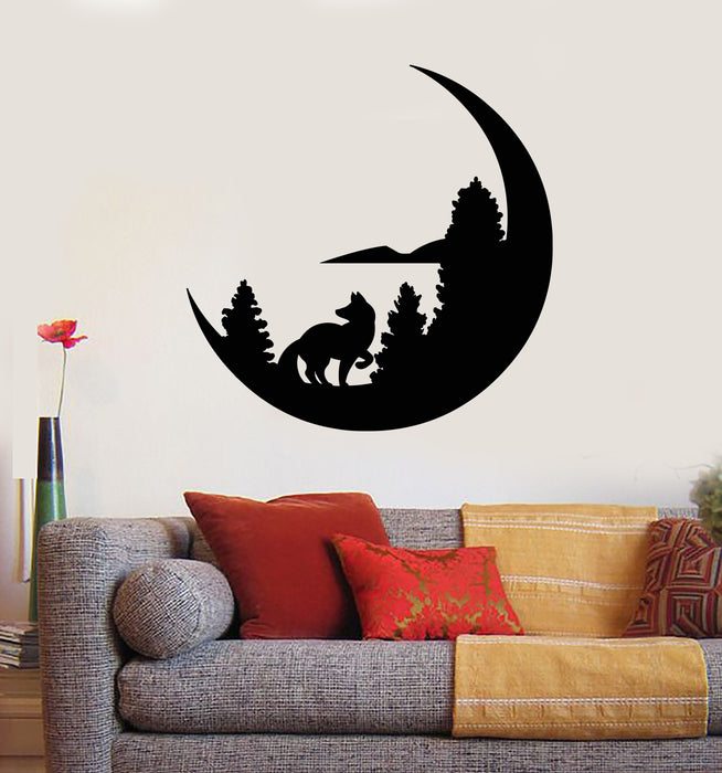 Vinyl Wall Decal Night Moon Design for Bedroom Nature Animal Stickers Mural (g2455)