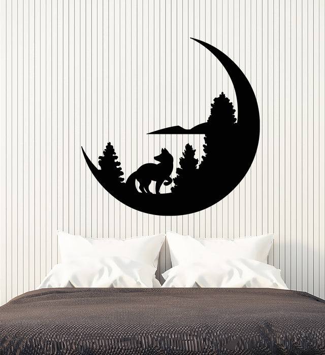 Vinyl Wall Decal Night Moon Design for Bedroom Nature Animal Stickers Mural (g2455)