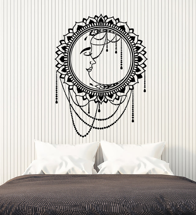 Vinyl Wall Decal Sun Moon Floral Ethnic Style Good Night Stickers Mural (g3200)