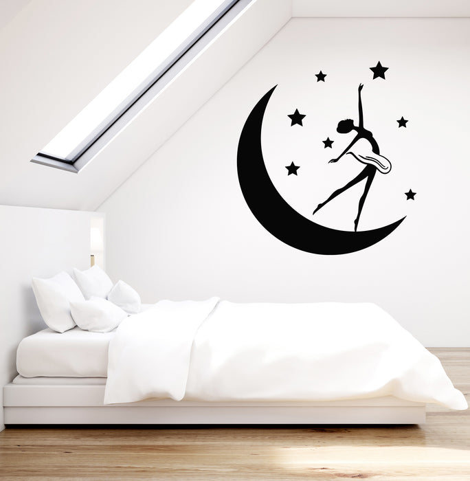 Vinyl Wall Decal Bedroom Decoration Girl Crescent Moon Stickers Mural (g4784)