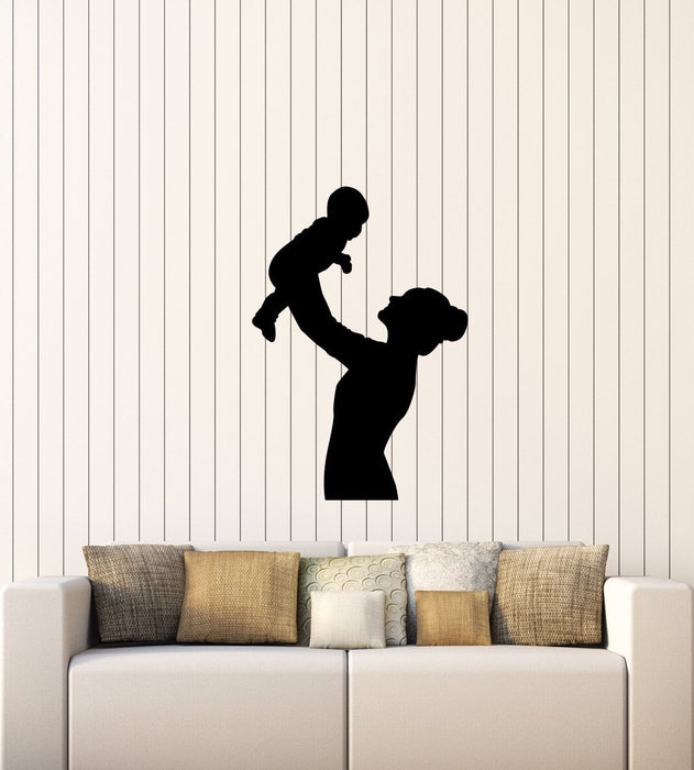 Vinyl Wall Decal Sticker Mother Baby Cute Decor for Nursery Children Kids Room (g031)