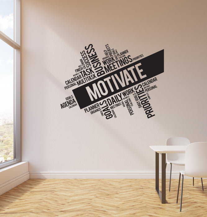Vinyl Wall Decal Motivate Words Cloud Business Office Interior Art Stickers Mural (ig5737)