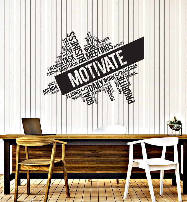 Vinyl Wall Decal Motivate Words Cloud Business Office Interior Art Stickers Mural (ig5737)