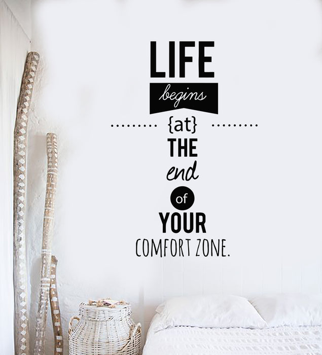 Vinyl Wall Decal Motivation Words Quote Comfort Zone Phrase Stickers Mural (g3328)