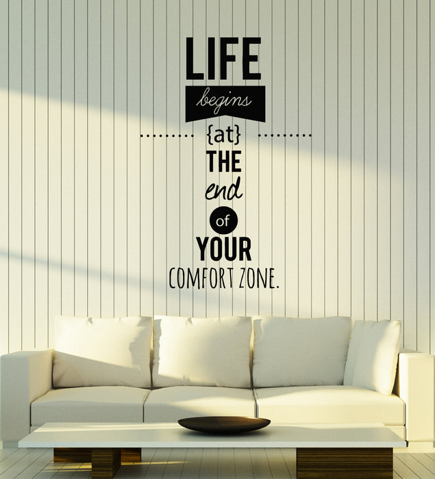 Vinyl Wall Decal Motivation Words Quote Comfort Zone Phrase Stickers Mural (g3328)