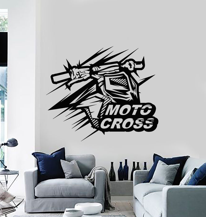 Vinyl Wall Decal Motocross Motorcycle Speed Extreme Sport Stickers Mural (g545)