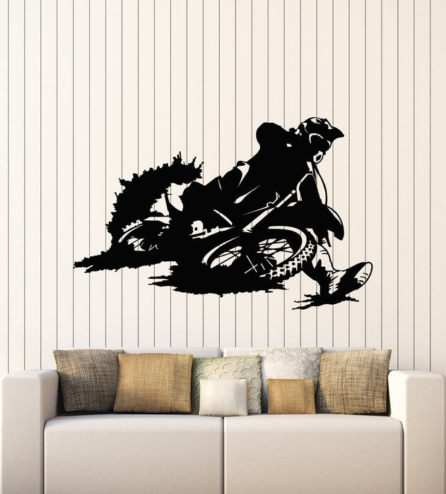 Vinyl Wall Decal Extreme Biker Race Motorcycle Speed Garage Stickers Mural (g1081)