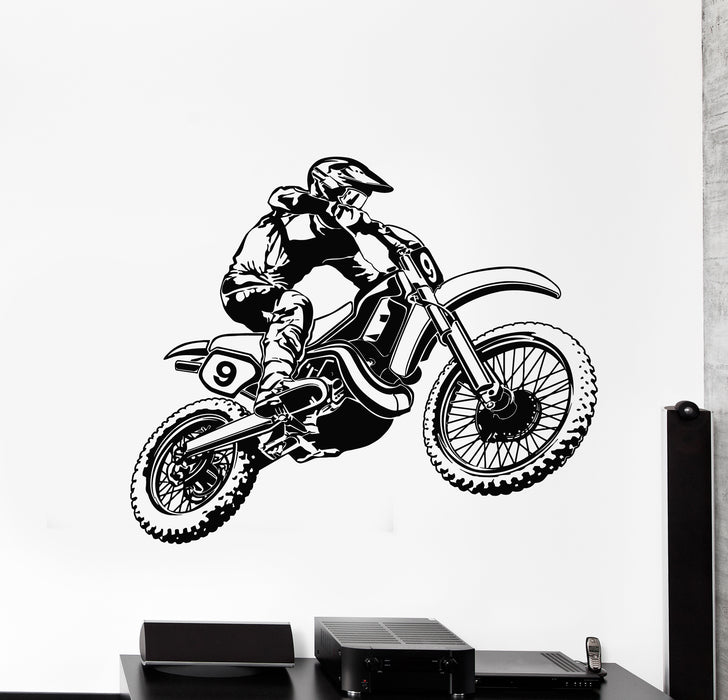 Vinyl Wall Decal Motorcycle Race Extreme Sports Bike Biker Stickers Mural (g6066)