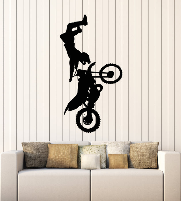 Vinyl Wall Decal Moto Bike Race Extreme Sports Freestyle Stickers Mural (g6190)