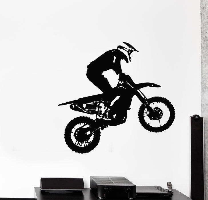 Vinyl Wall Decal Motocross Speed Extreme Moto Biker Motorcycle Stickers Mural (g7032)