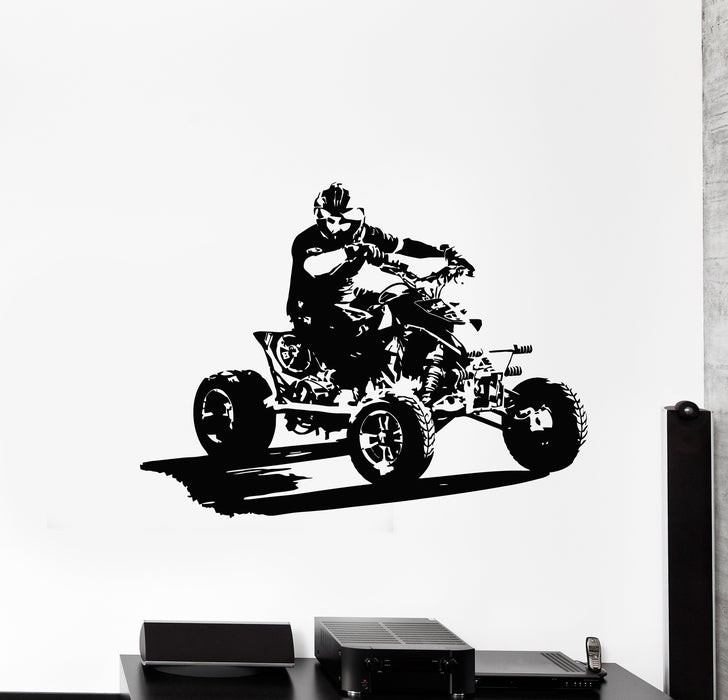 Vinyl Wall Decal Stunt Rider Quad Bike Racing Speed Extreme Stickers Mural (g7157)