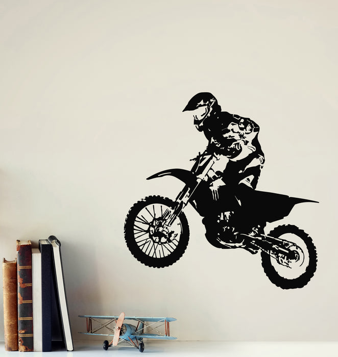 Vinyl Wall Decal Motorcycle Extreme Motocross Freestyle Speed Drive Stickers Mural (g7531)