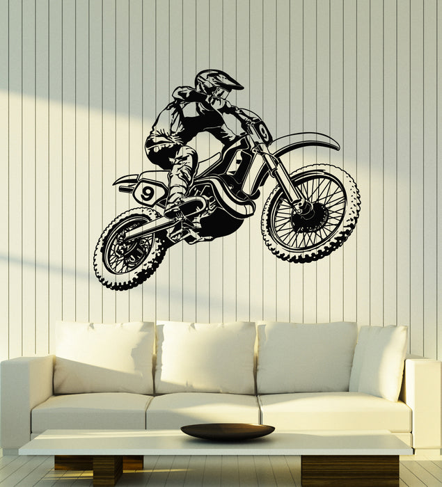 Vinyl Wall Decal Motorcycle Race Extreme Sports Bike Biker Stickers Mural (g6066)