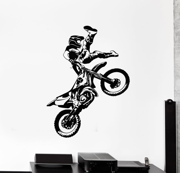 Vinyl Wall Decal Biker Decor Motorcycle Speed Extreme Sports Stickers Mural (g6156)