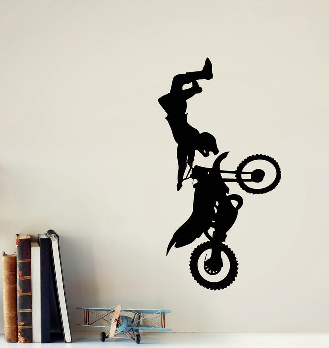 Vinyl Wall Decal Moto Bike Race Extreme Sports Freestyle Stickers Mural (g6190)