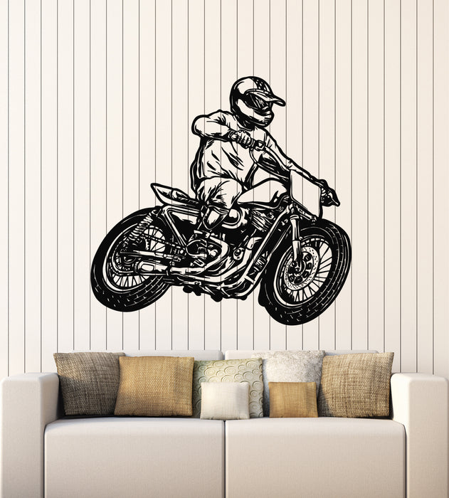 Vinyl Wall Decal Bike Sport Race Moto Speed Extreme Biker Stickers Mural (g6289)