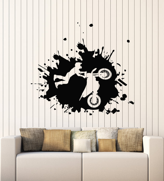 Vinyl Wall Decal Sport Race Biker Freestyle Motorcycle Speeds Stickers Mural (g7401)