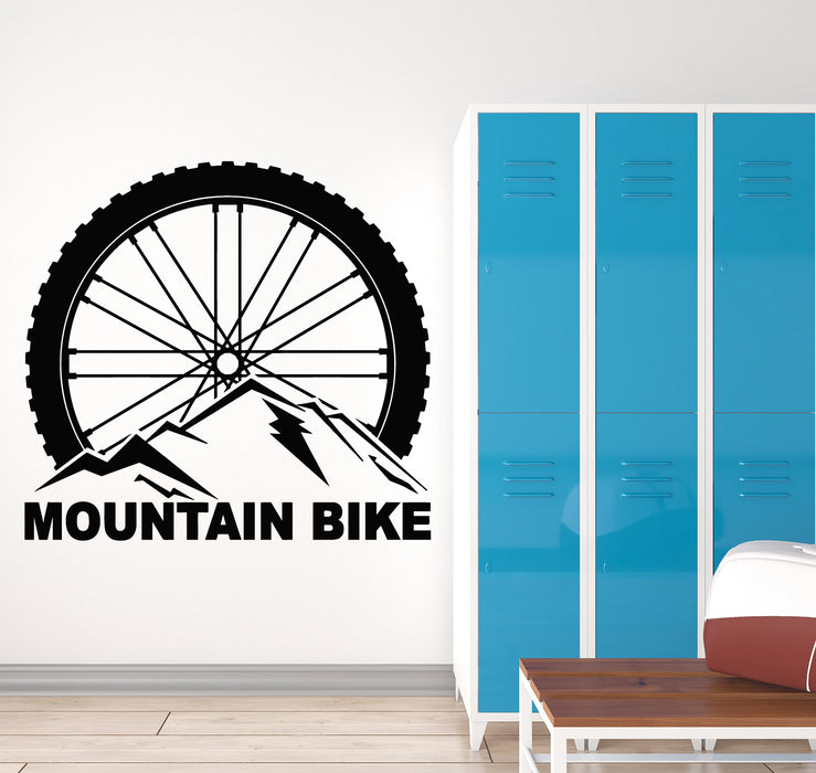 Vinyl Wall Decal Mountain Bike Extreme Sports Bicycle Wheel Stickers Mural (g2441)