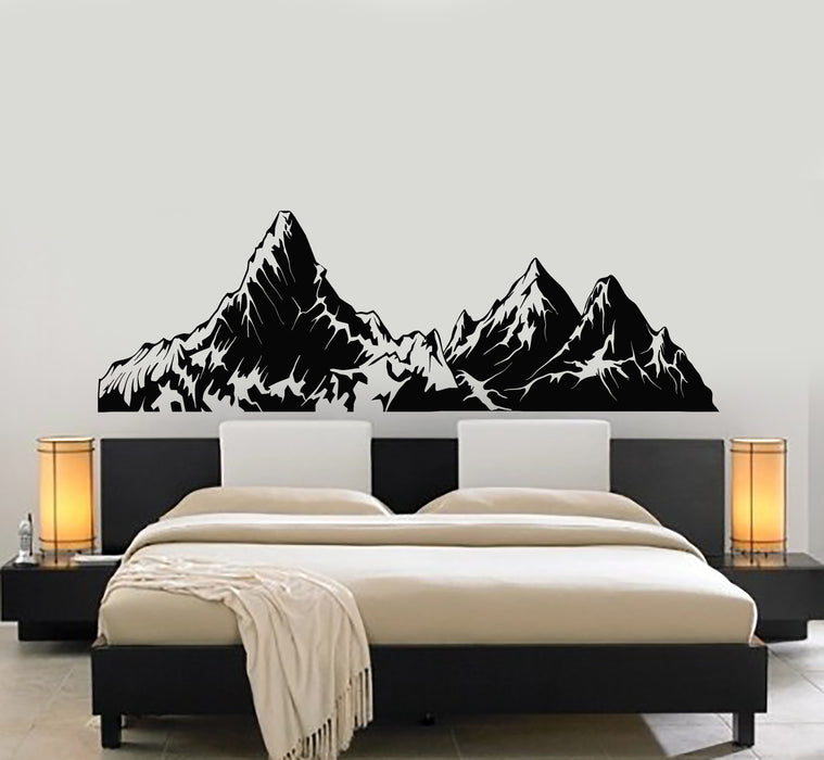 Vinyl Wall Decal Mountains Peaks Nature Landscape Adventure Stickers Mural (g2011)