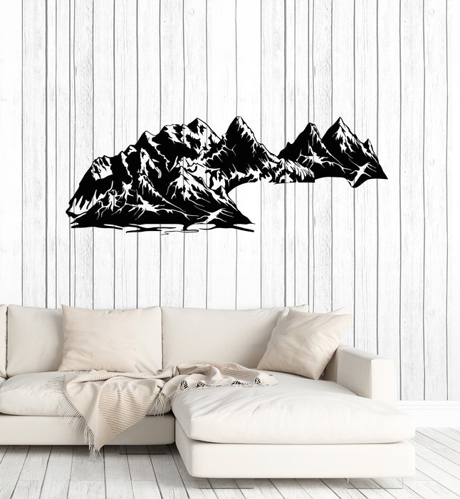 Vinyl Wall Decal Majestic Mountains Peaks Natural Landscape Stickers Mural (g1971)