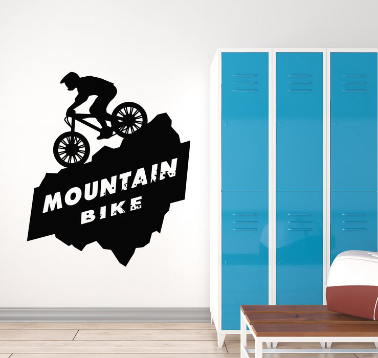 Vinyl Wall Decal Bicycle Mountain Bike Racer Extreme Sports Stickers Mural (g5318)