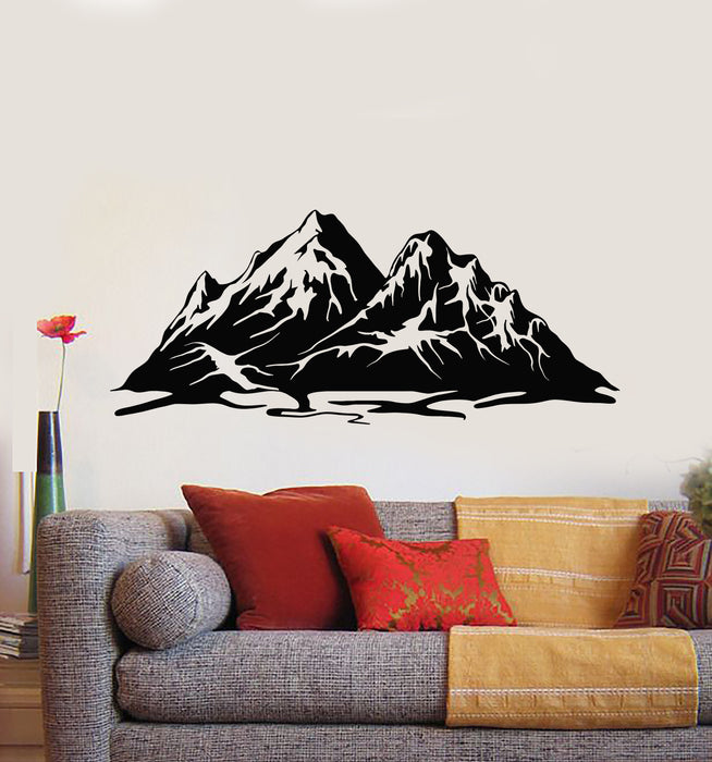 Vinyl Wall Decal Landscape Mountain Snowy Peaks Art Nature Stickers Mural (g756)