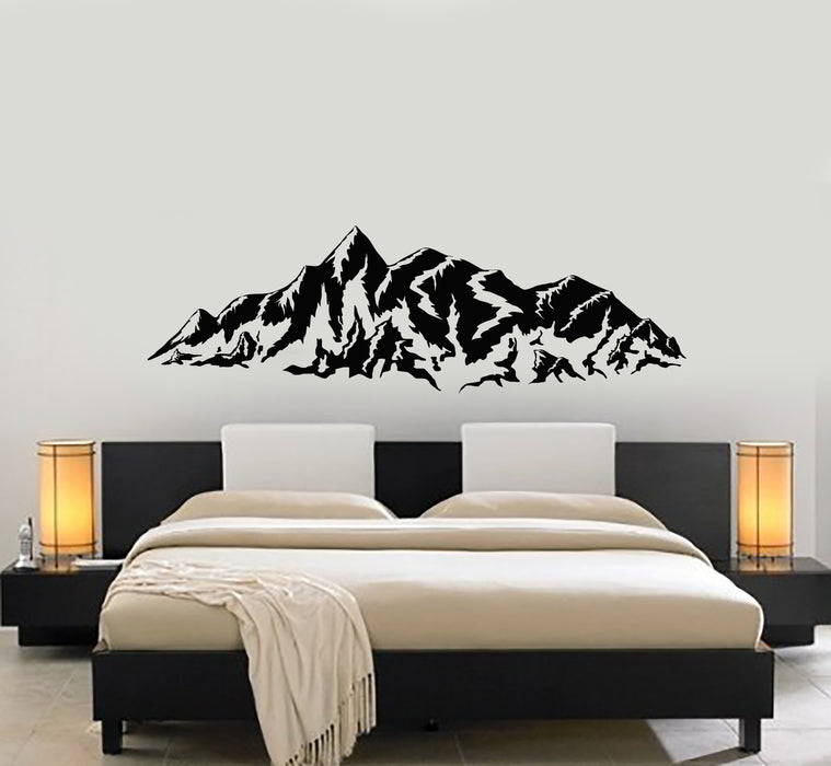 Vinyl Wall Decal Mountains Nature Bedroom Snowy Peaks Stickers Mural (g4459)