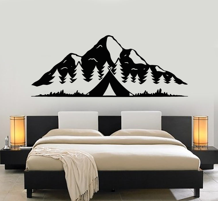 Vinyl Wall Decal Camping Travel Tourism Mountains Wild Life Stickers Mural (g7741)