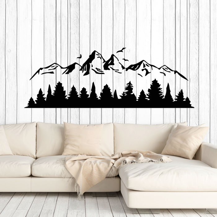 Vinyl Wall Decal Mountains Landscape Forest Nature Bedroom Interior Stickers Mural (g8428)