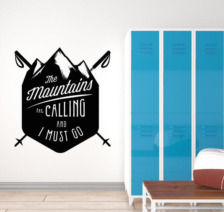 Autocollant mural en vinyle Les montagnes vous appellent, il faut aller skier, autocollants de sports extrêmes (g5268)