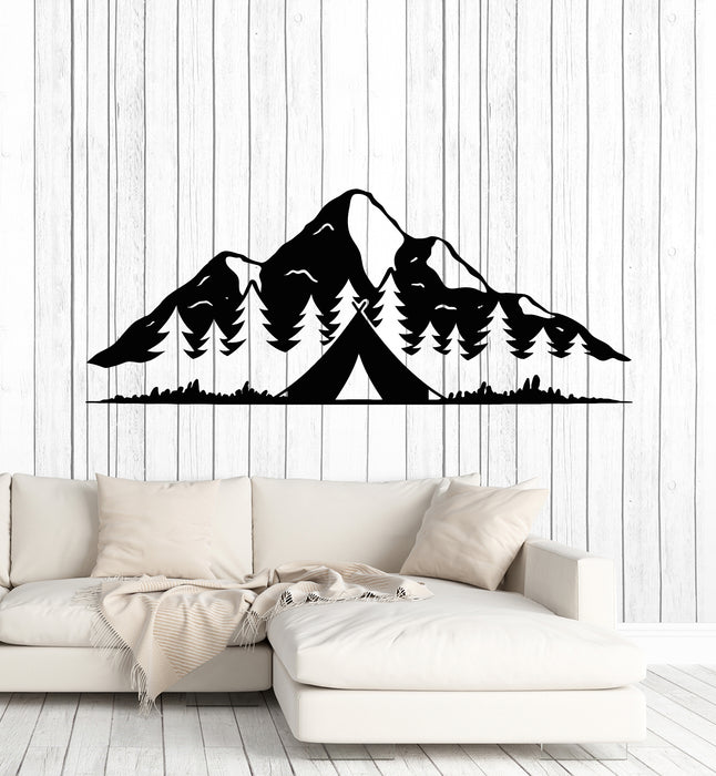 Vinyl Wall Decal Camping Travel Tourism Mountains Wild Life Stickers Mural (g7741)