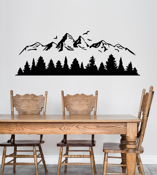 Vinyl Wall Decal Mountains Landscape Forest Nature Bedroom Interior Stickers Mural (g8428)