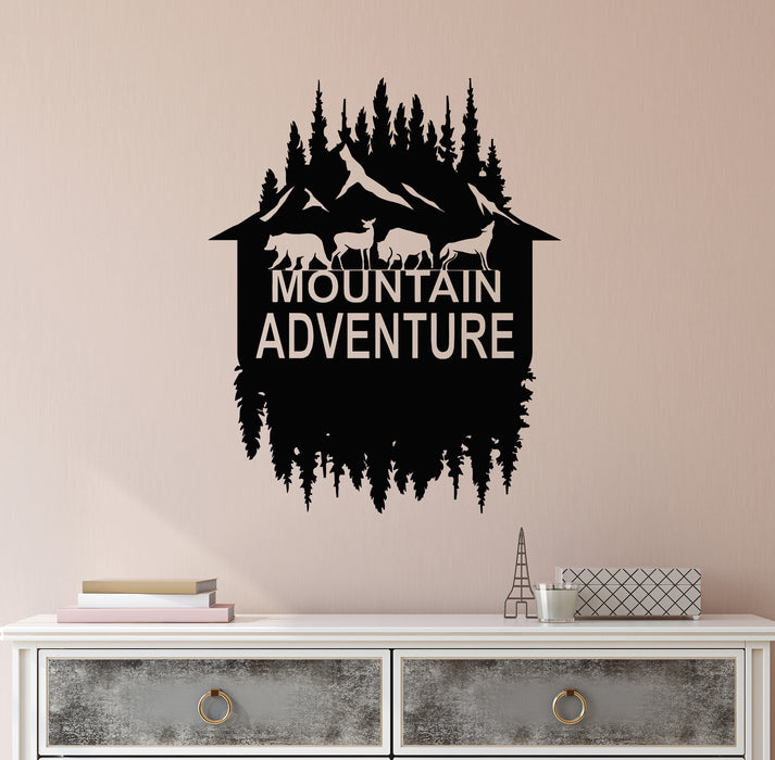 Vinyl Wall Decal Mountain Adventure Wild Animals Nature Stickers Mural (g8201)