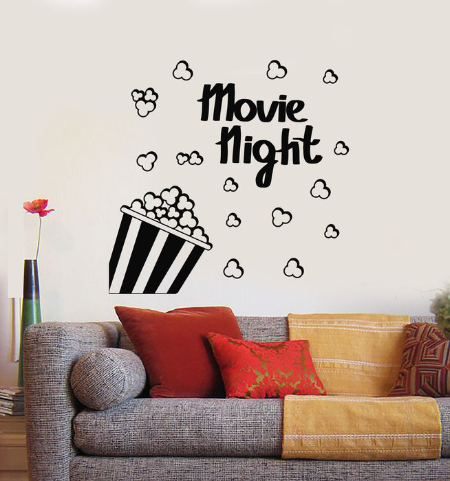 Vinyl Wall Decal Movie Night Cinema Filming TV Popcorn Stickers Mural (g2000)