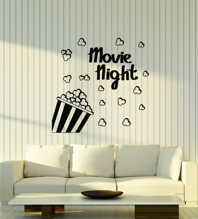 Vinyl Wall Decal Movie Night Cinema Filming TV Popcorn Stickers Mural (g2000)