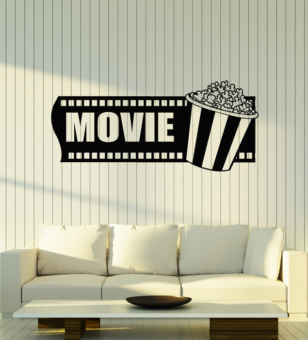 Vinyl Wall Decal Popcorn  Cinema Films Movie Room Theatre Film Stickers Mural (g5862)