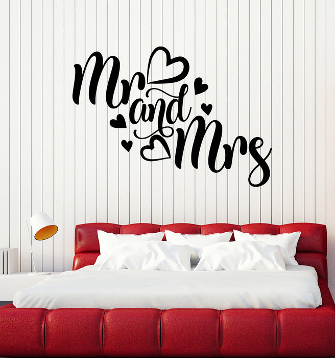 Autocollant mural en vinyle avec logo M. et Mme Love Family Bedroom Decor Stickers Mural (g2434)