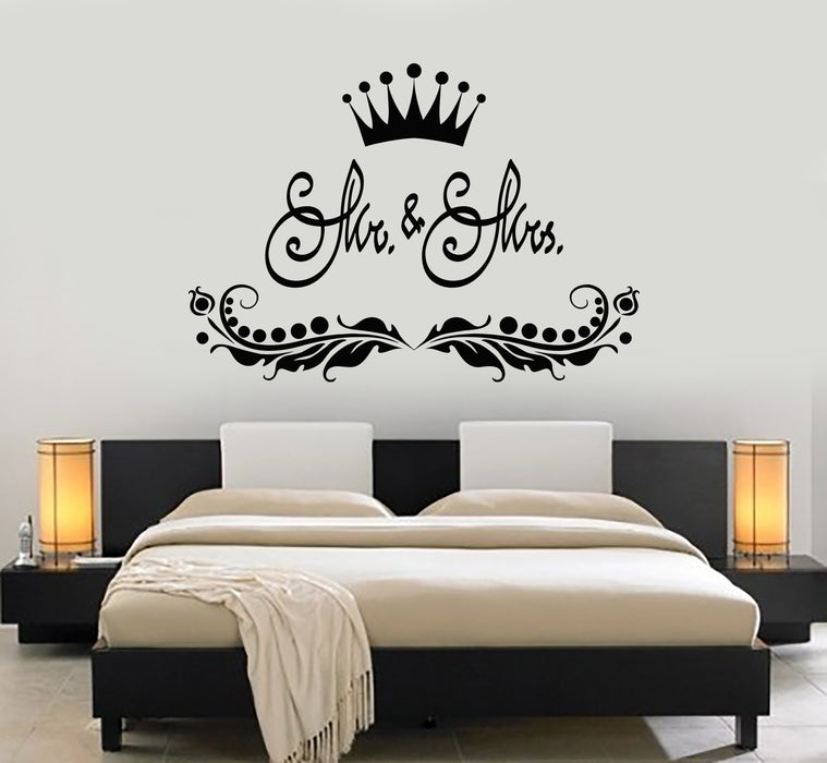 Vinyl Wall Decal Mr. And Mrs Bedroom Romantic Room Boutique Stickers Mural (g3456)