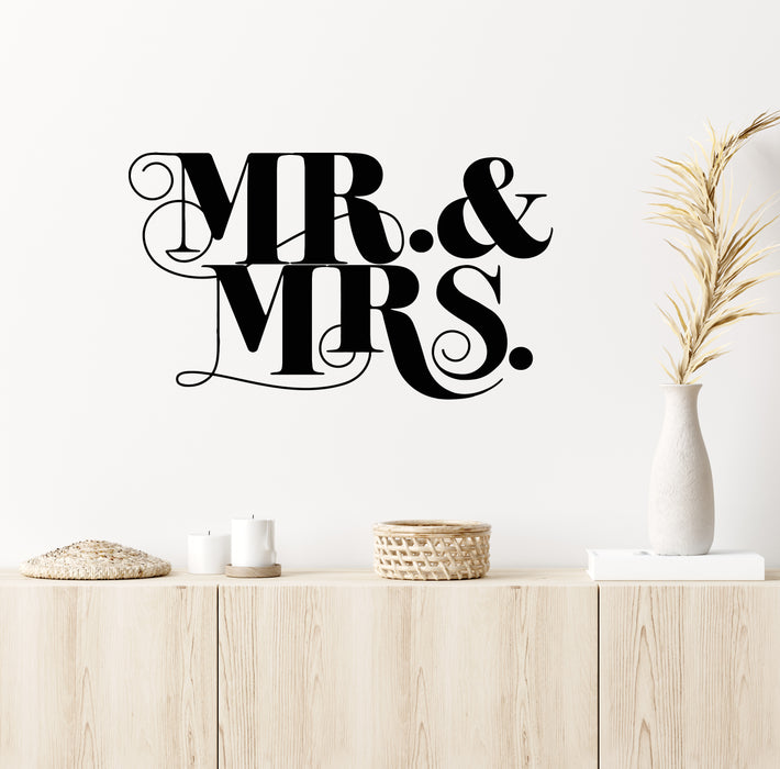 Vinyl Wall Decal Mr And Mrs Love Romance Family Bedroom Stickers Mural (g6286)