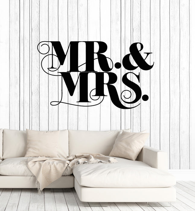 Vinyl Wall Decal Mr And Mrs Love Romance Family Bedroom Stickers Mural (g6286)