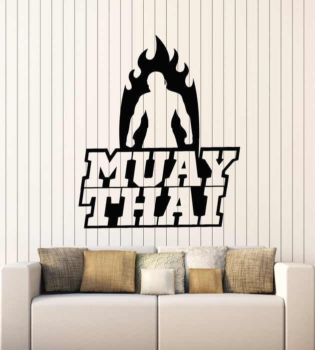 Vinyl Wall Decal Thai Boxing Martial Arts Sport Muay Thai Fight Club Stickers Mural (g5059)