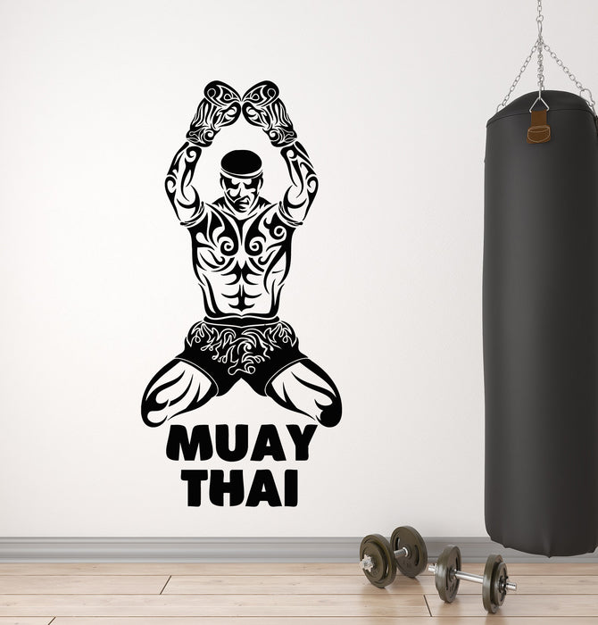 Vinyl Wall Decal Muay Thai Boxing Fight Sports Gym Decor Stickers Mural (g4998)
