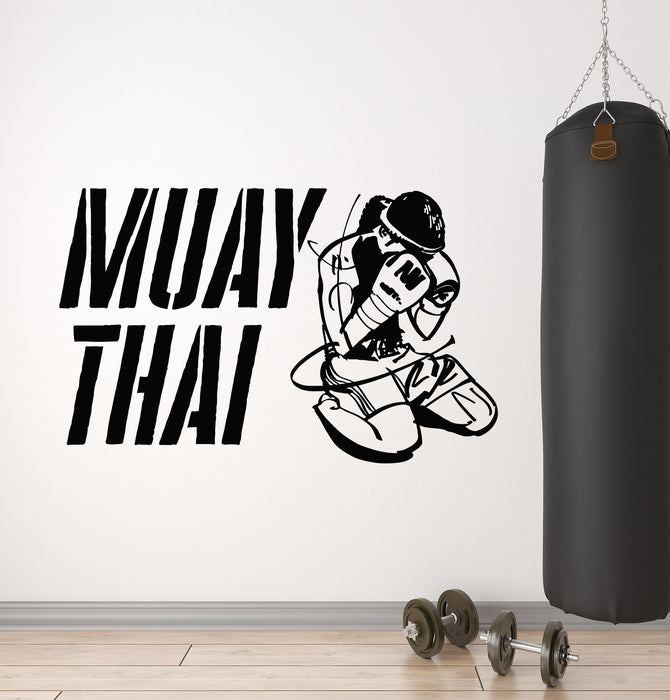 Vinyl Wall Decal Fighter Muay Thai Martial Arts Sport Fight Club Stickers Mural (g6578)