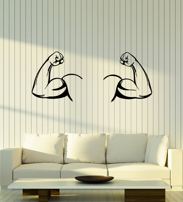 Vinyl Wall Decal  Strength Sports Muscles Biceps Gym Fitness Stickers Mural (g1405)