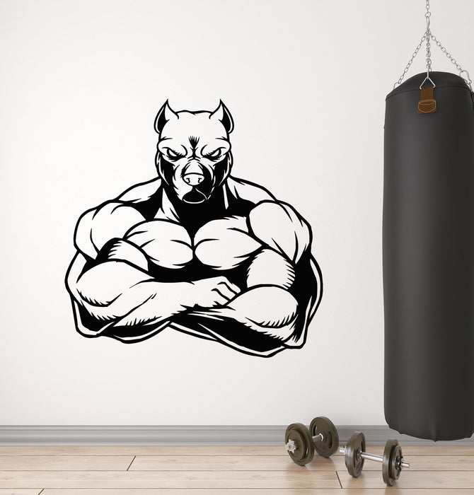 Vinyl Wall Decal Muscled Dog Animal Pets Gym Fitness Decor Stickers Mural (g2919)